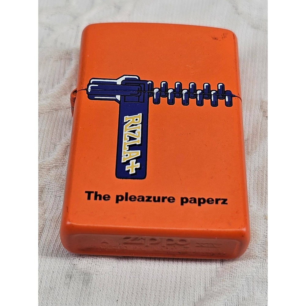 Rizla Tobacco Cigarette Zippo 1998 Rare Orange Matte The Pleazure Paperz‎ XIV
